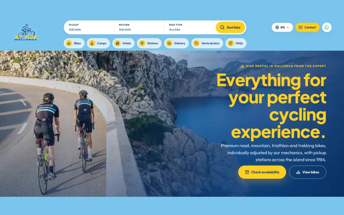Active Mallorca · Venta y reservas online